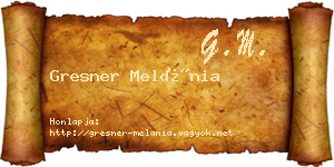 Gresner Melánia névjegykártya
